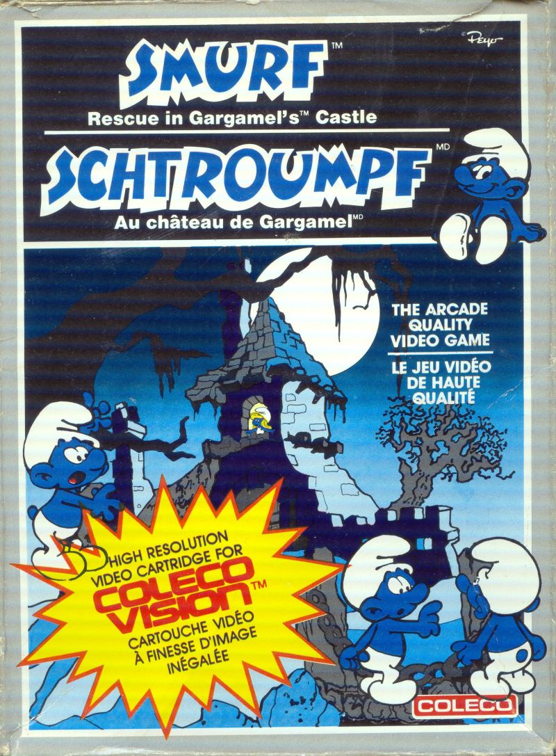 Smurf Challenge box art for Colecovision